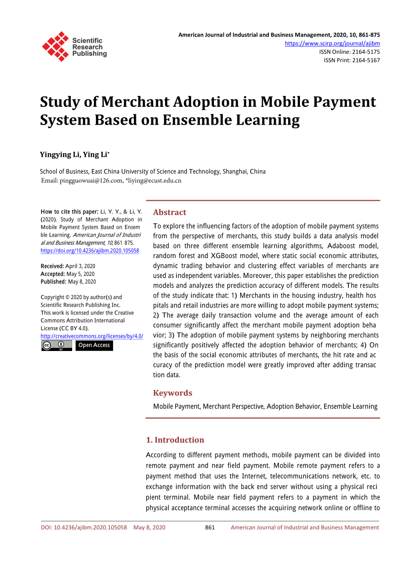 Merchant Adoption in Mobile Payment 