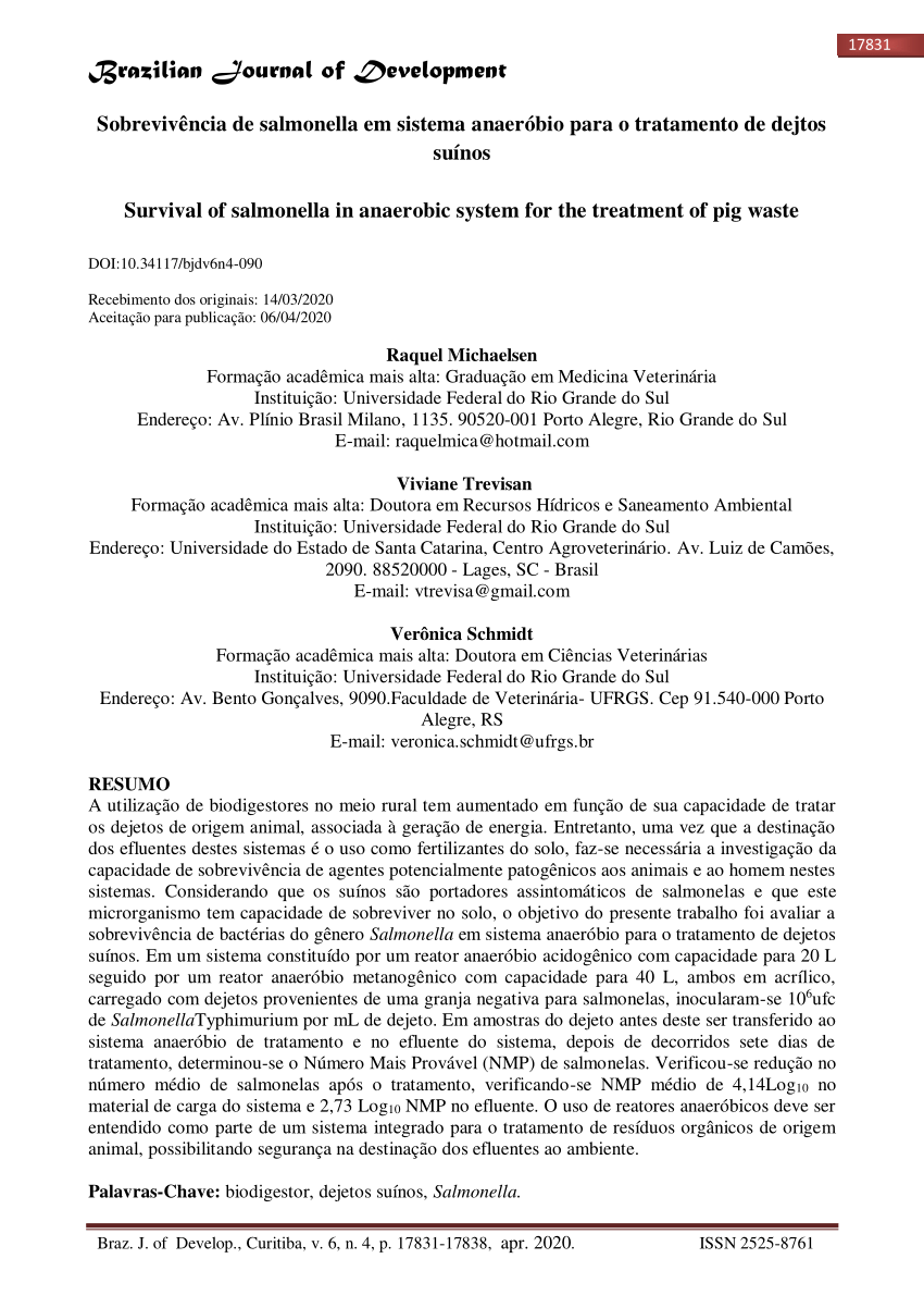 PDF) A IMPORTÂNCIA DA Salmonella spp. NA INTERAÇÃO AMBIENTE-HOMEM