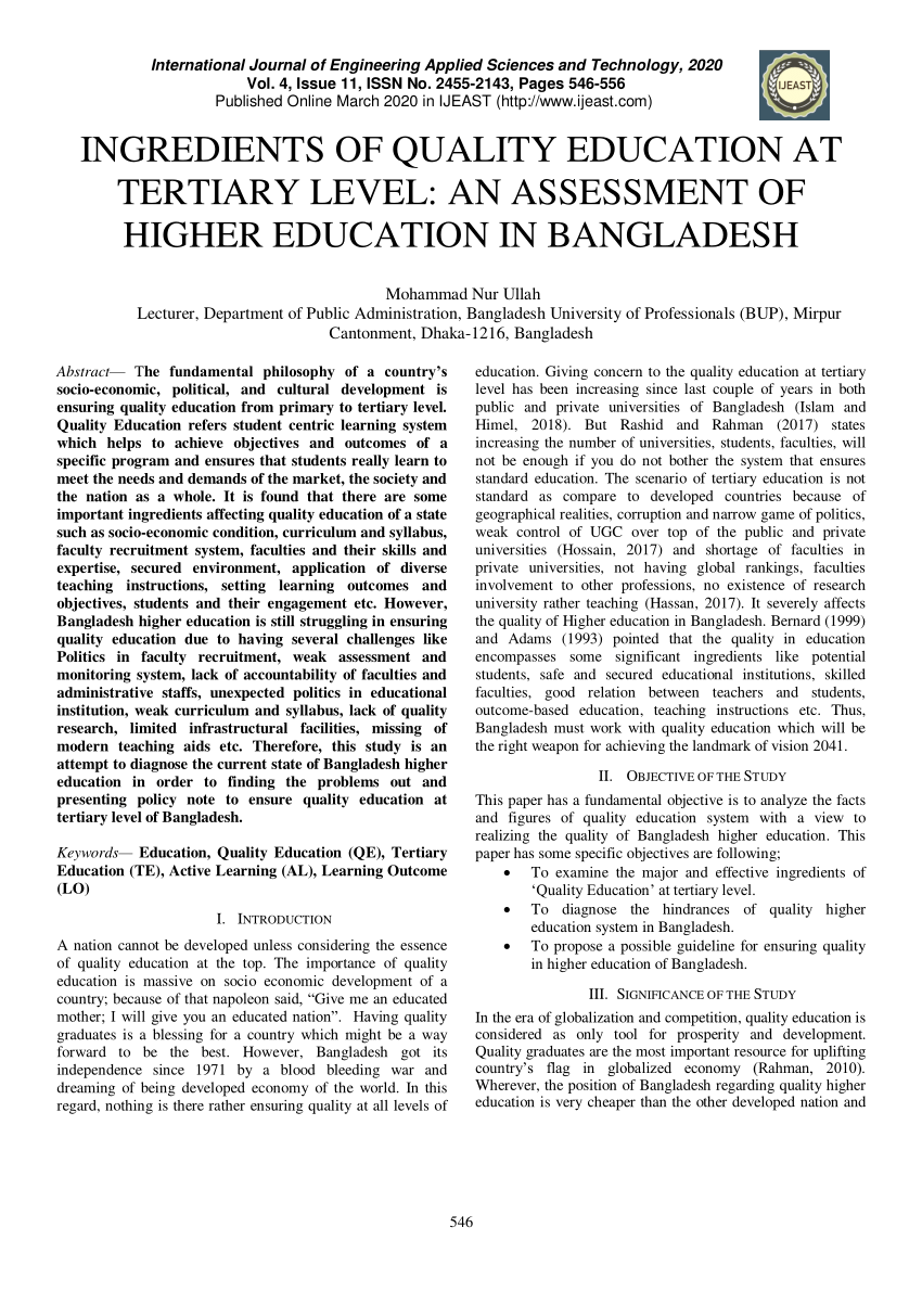 quality education in bangladesh essay