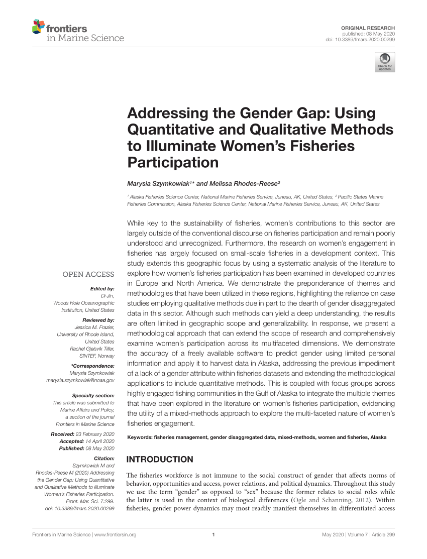 Pdf Addressing The Gender Gap Using Quantitative And Qualitative Methods To Illuminate Women 