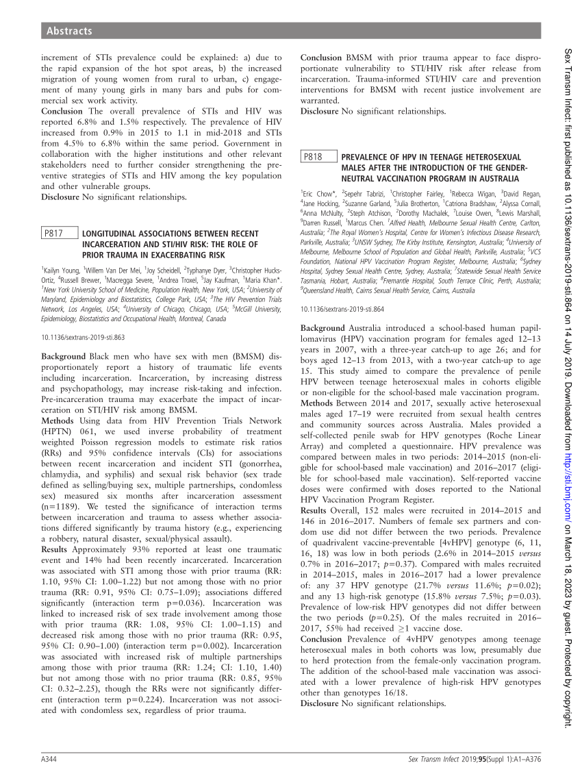 Pdf P818 Prevalence Of Hpv In Teenage Heterosexual Males After The Introduction Of The Gender 7372