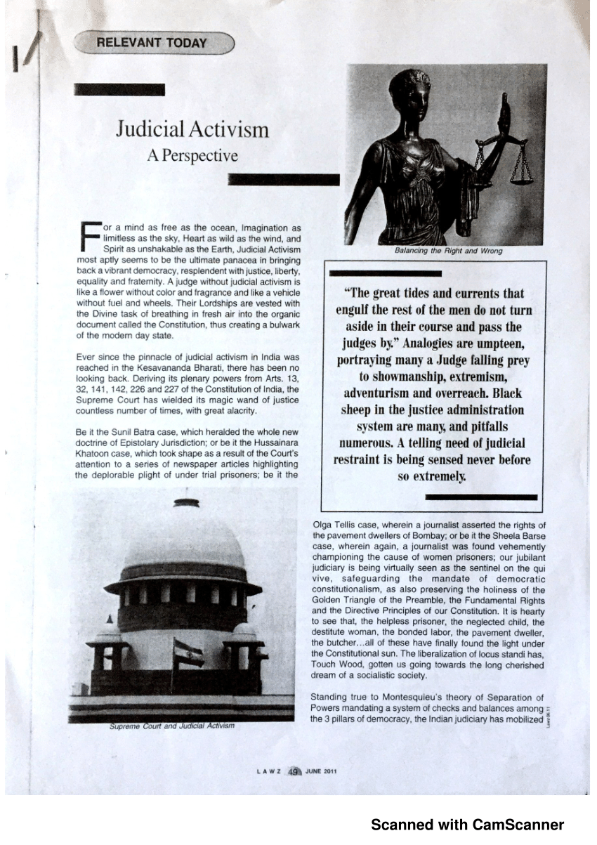 judicial activism assignment pdf
