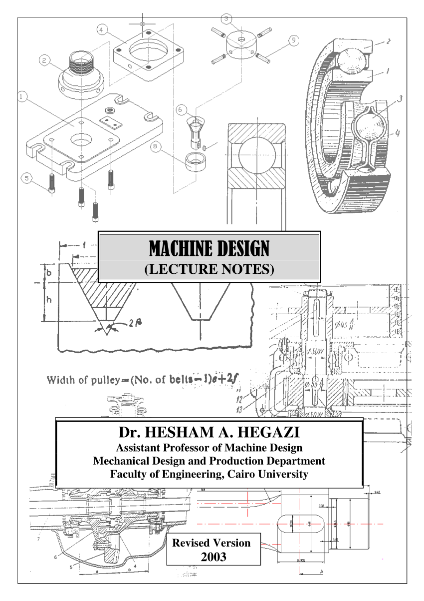 (PDF) MACHINE DESIGN, Lecture Notes Revised Version 2003