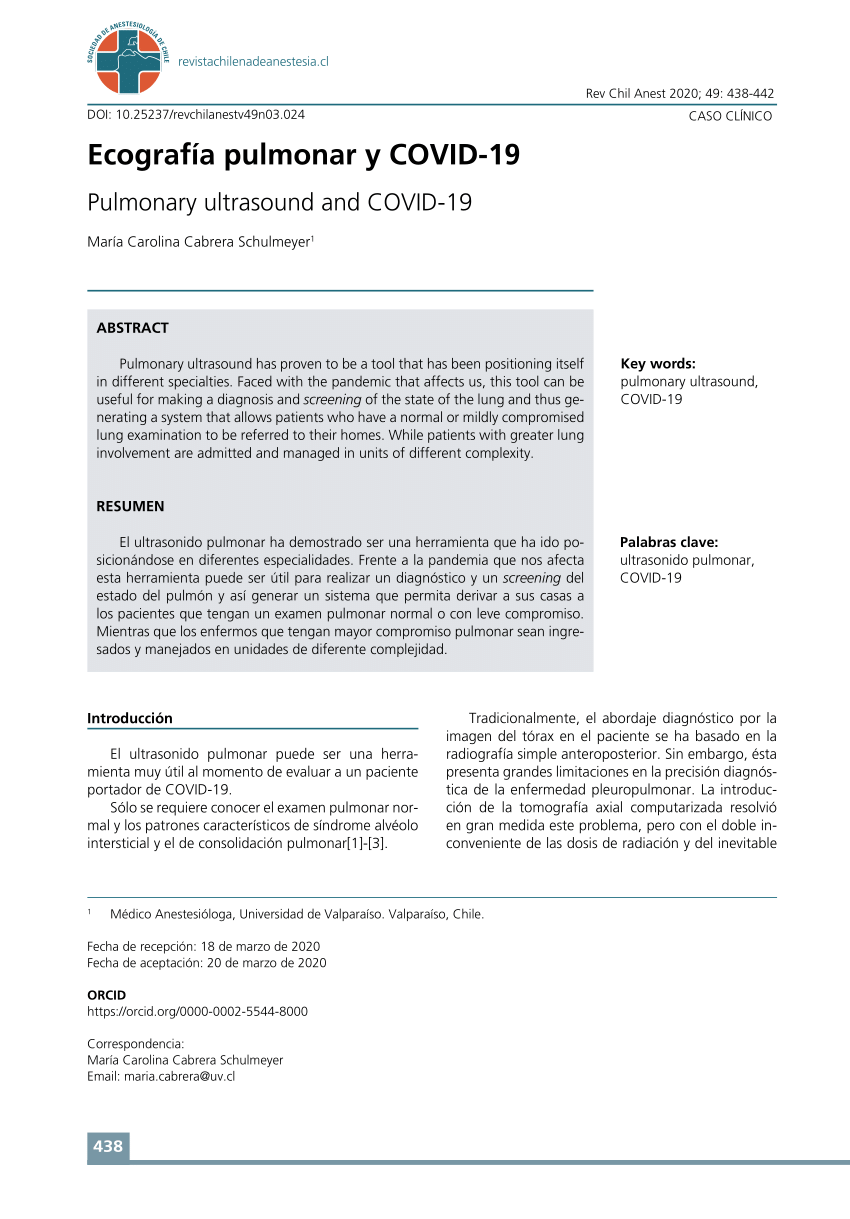 PDF) Ecografía pulmonar y COVID-19