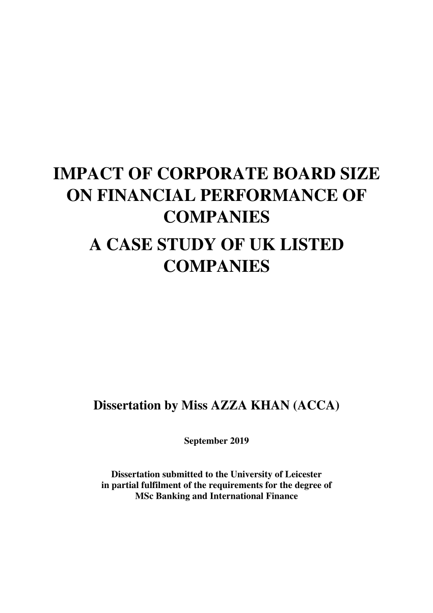 dissertation for corporate finance