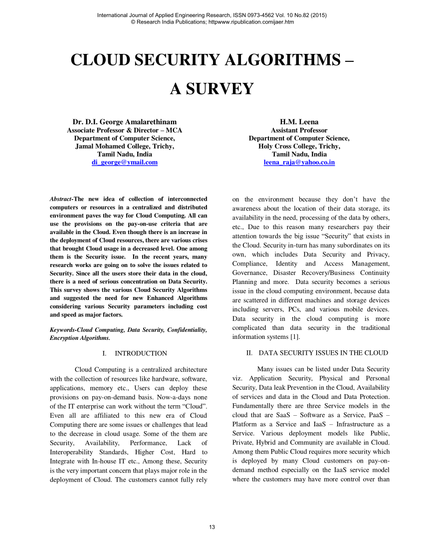 research papers on network security algorithms