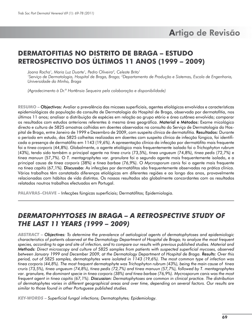Adult tinea capitis and tinea barbae in a tertiary Portuguese