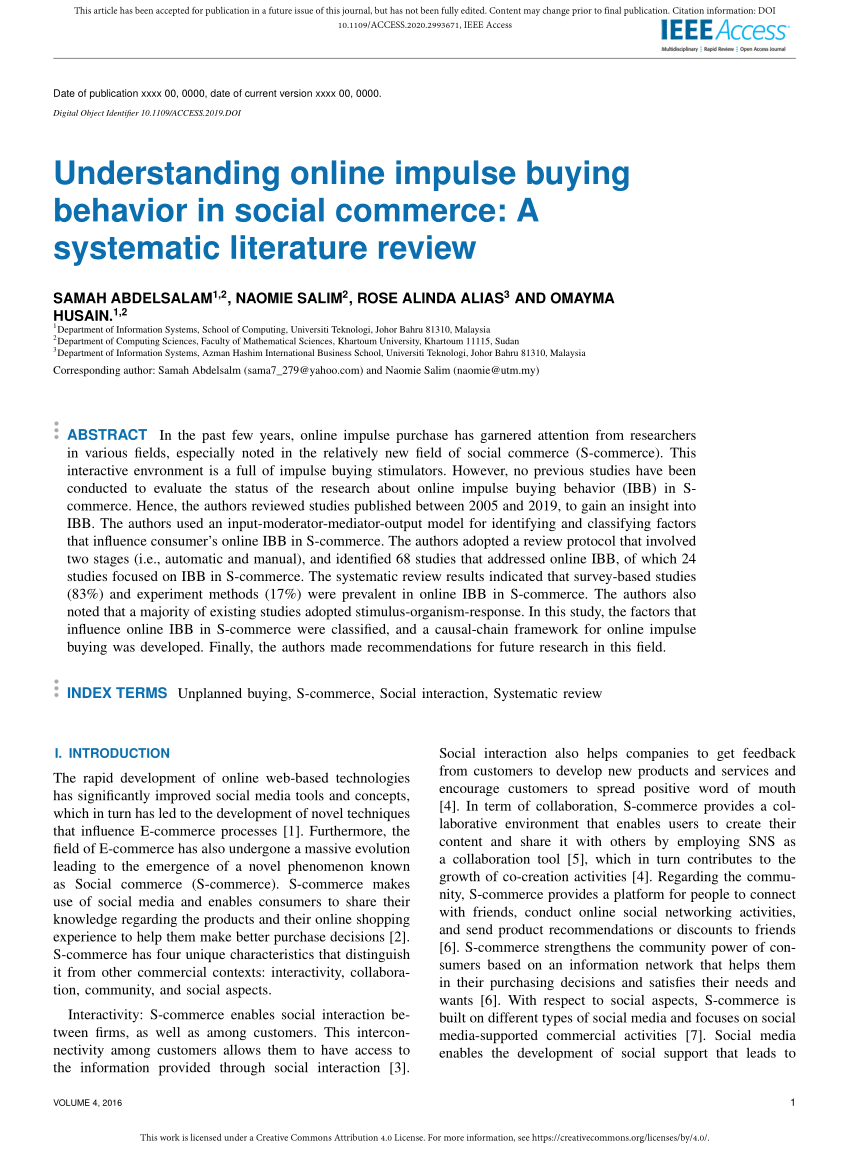 literature review on online buying