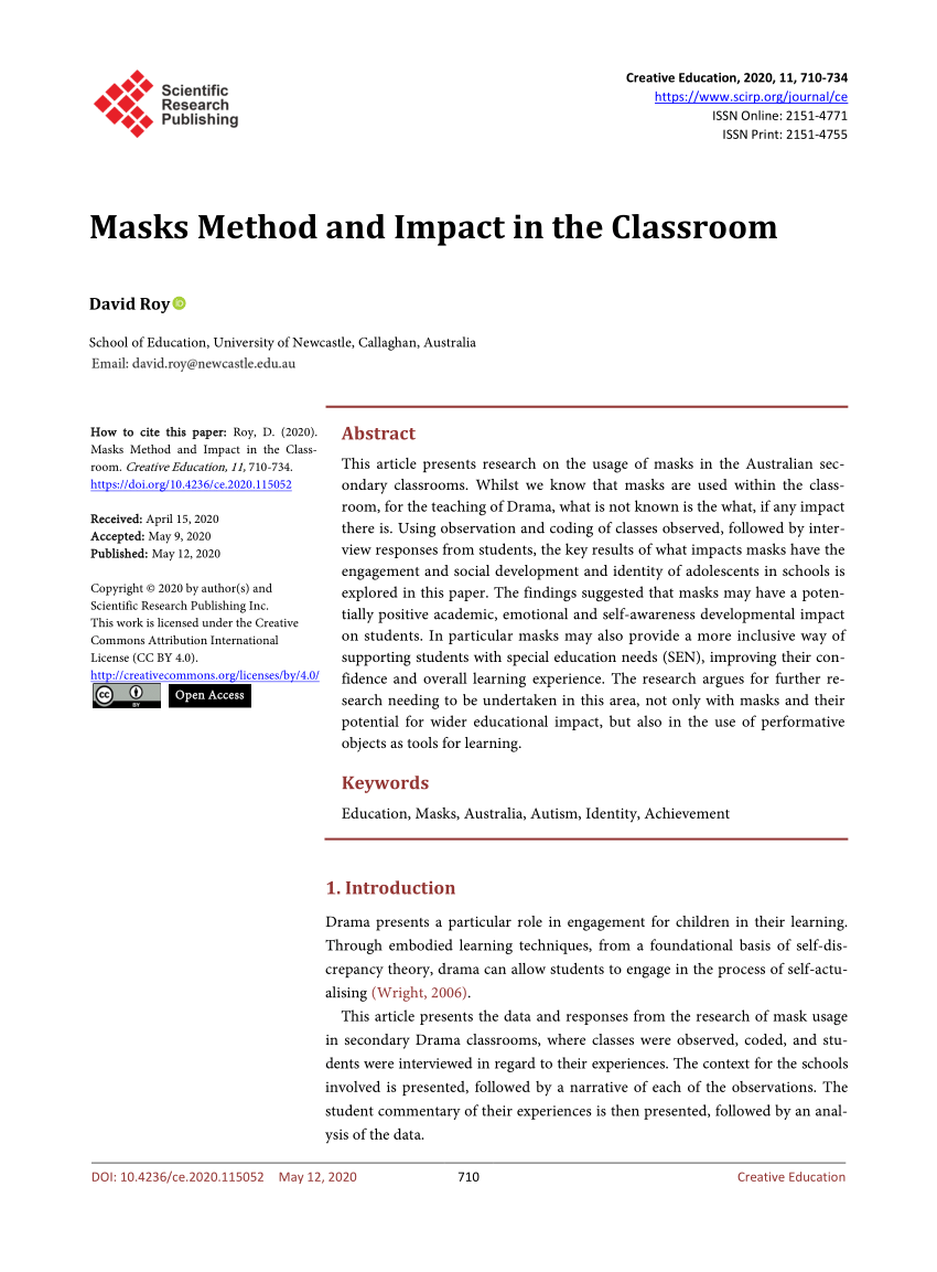 PDF) Teaching Using a Face Protection Mask: How Students of 6-15 Years Old  Perceive Their Teachers' Expressing Emotions during the Teaching Procedure