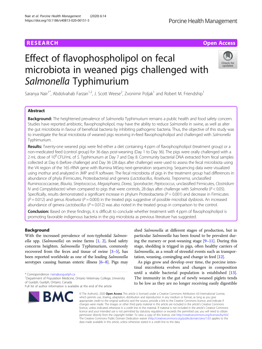 PDF) Effect of flavophospholipol on fecal microbiota in weaned ...