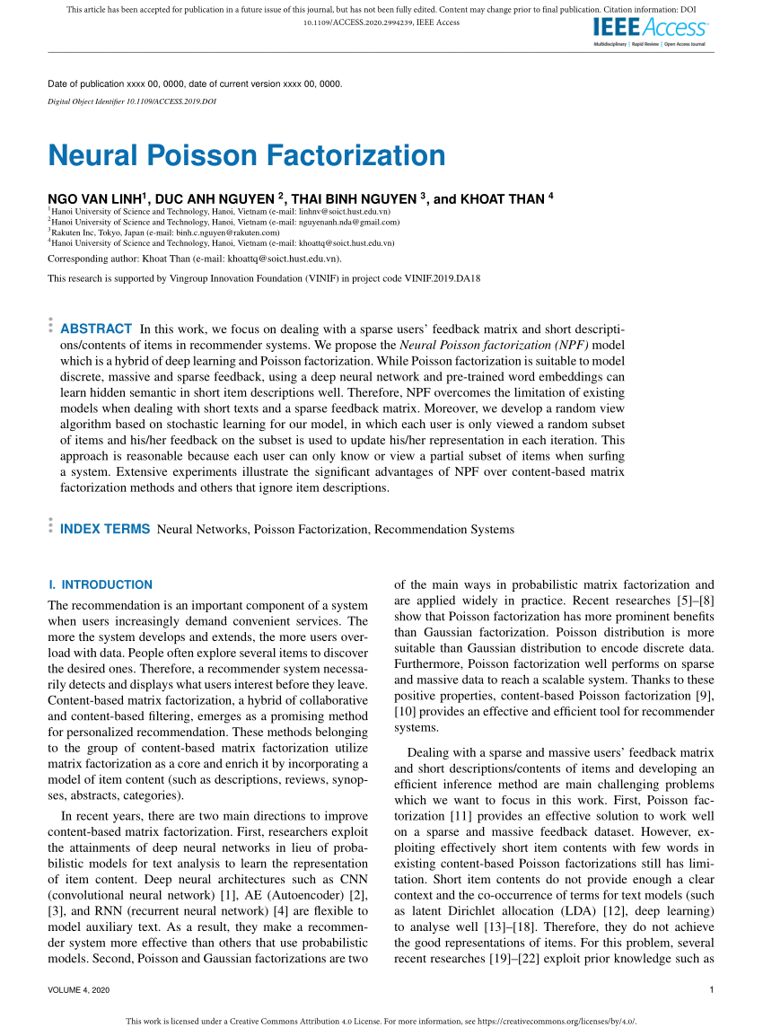 Pdf Neural Poisson Factorization