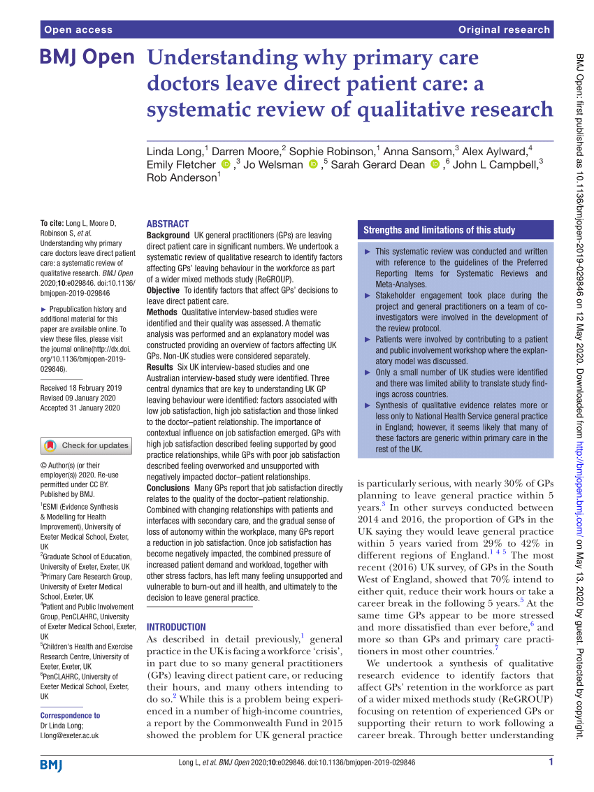 research primary care review