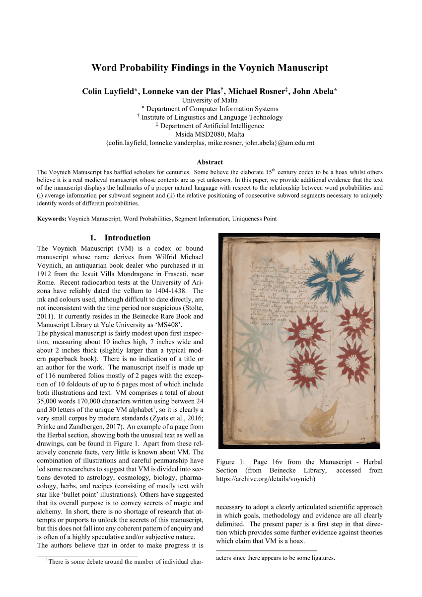 beinecke library voynich manuscript
