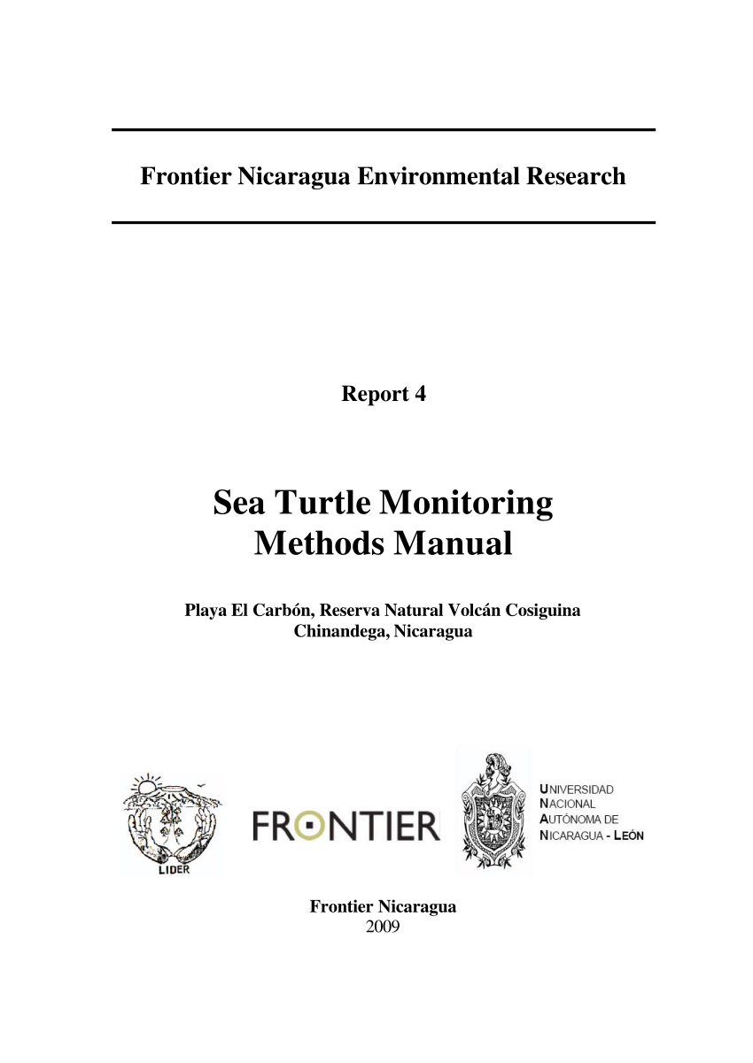 PDF) Sea Turtle Monitoring Methods Manual