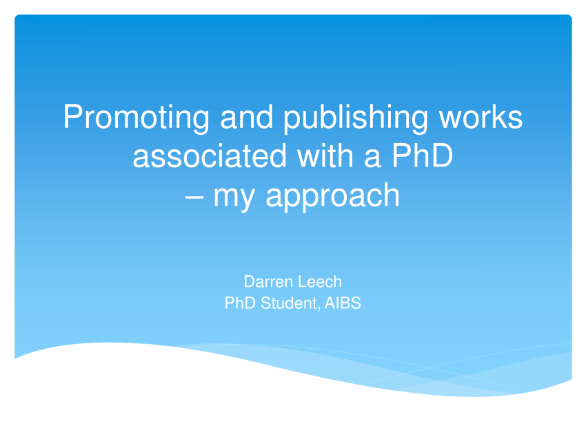 publishing after phd