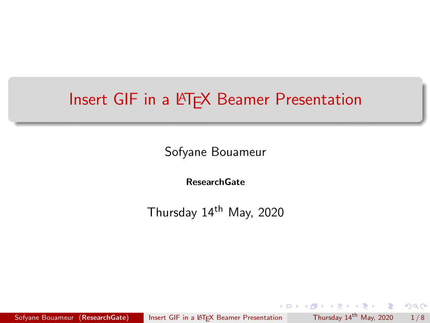 Pdf Insert Gif In A Latex Beamer Presentation