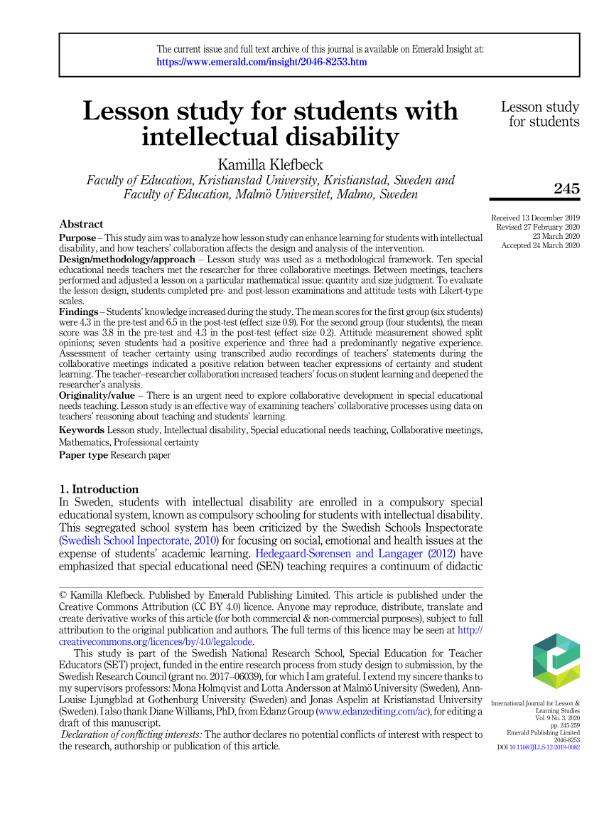 intellectual disabilities two case studies