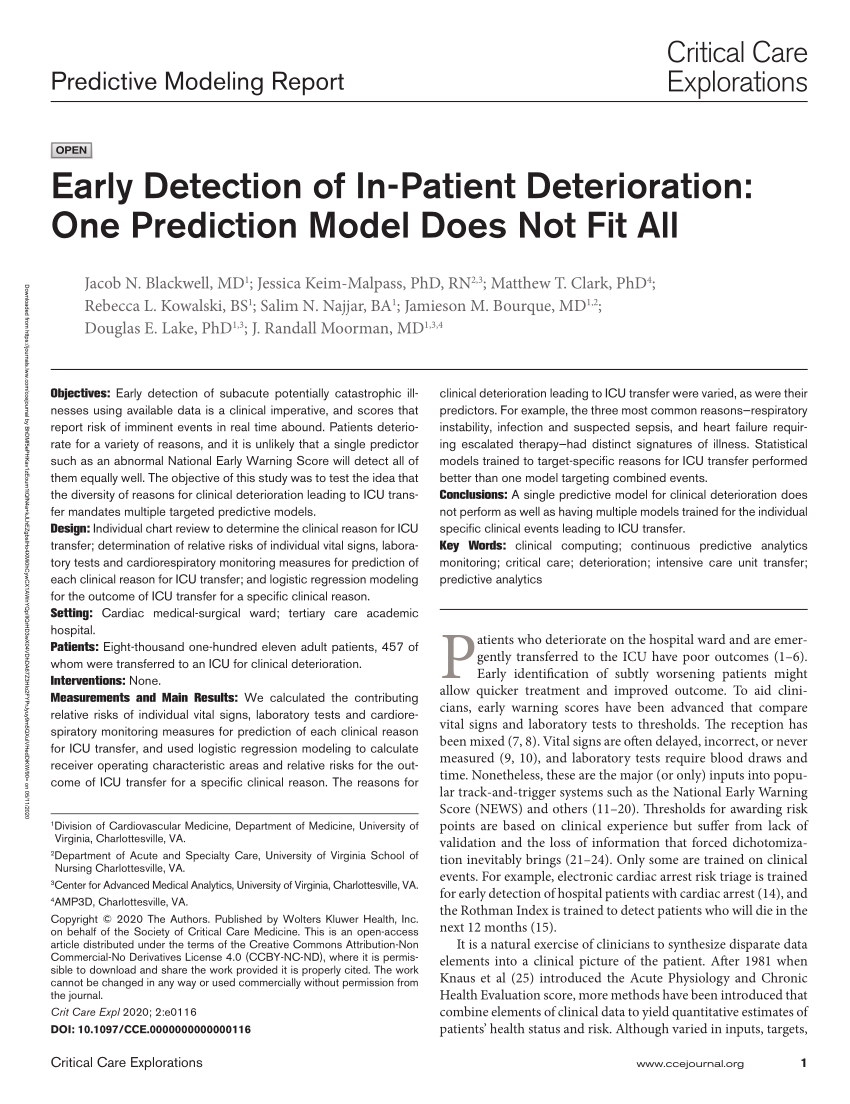 Systems for early detection of clinical deterioration in older people in  non-hospital settings – a systematic scoping review