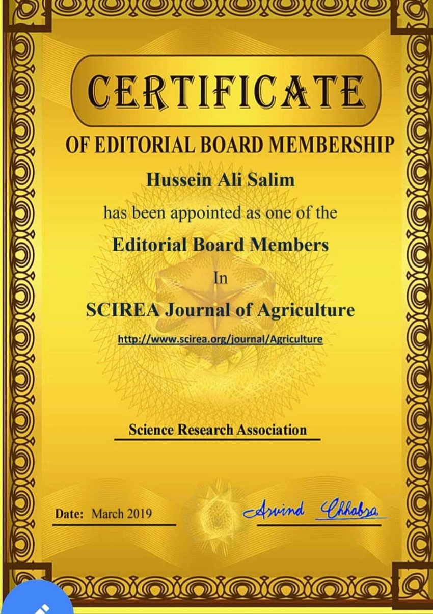 Pdf Certificate Of Editorial Board Membership