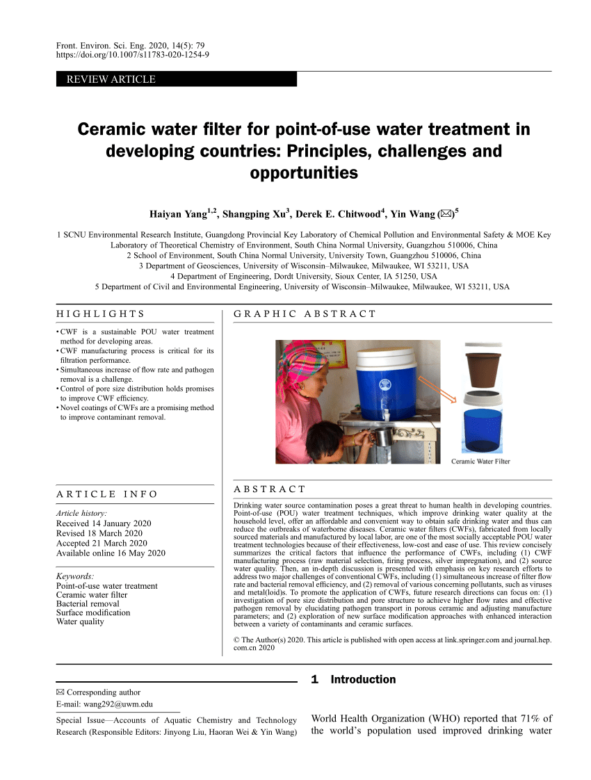 water filter research paper