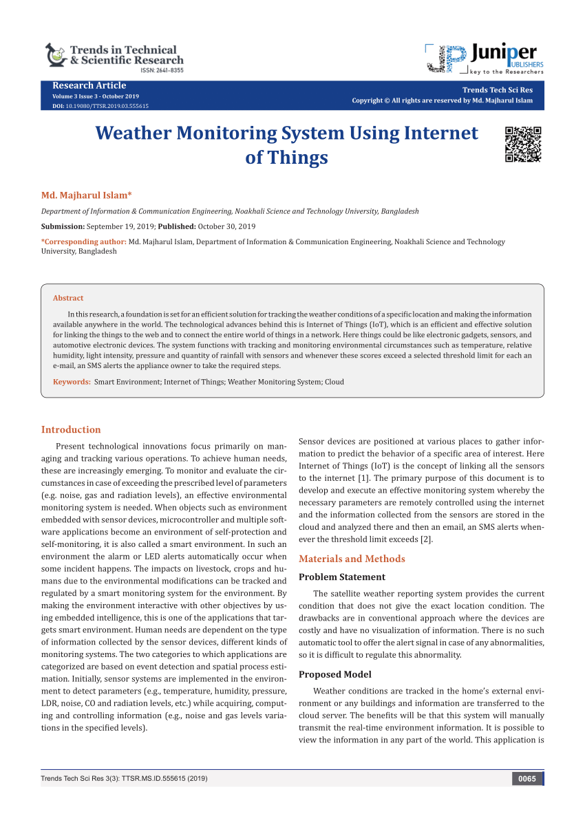 Real-Time Weather Monitoring System Using IoT