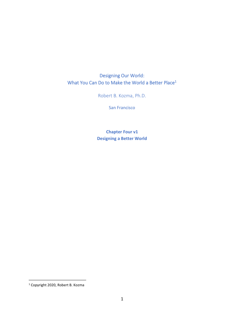 PDF) Designing Our World: What You Can Do to Make the World a Better Place  Chapter 4: Designing a Better World