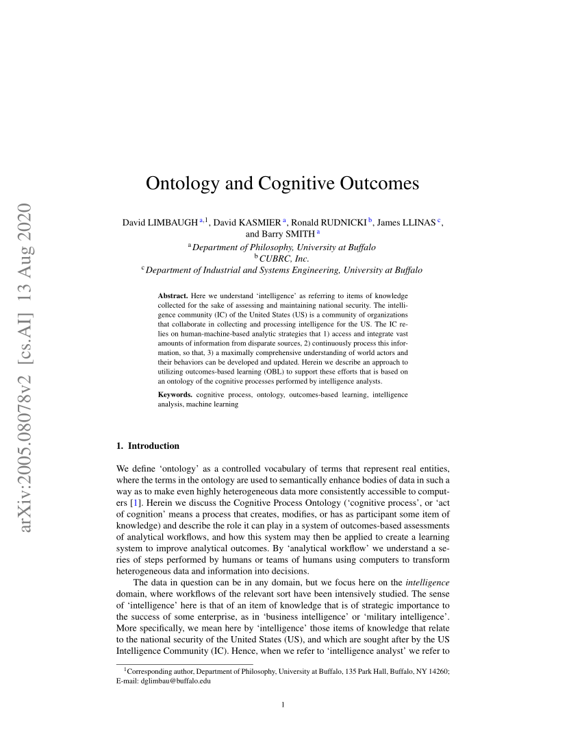 låne Hændelse Spytte ud PDF) Ontology and Cognitive Outcomes