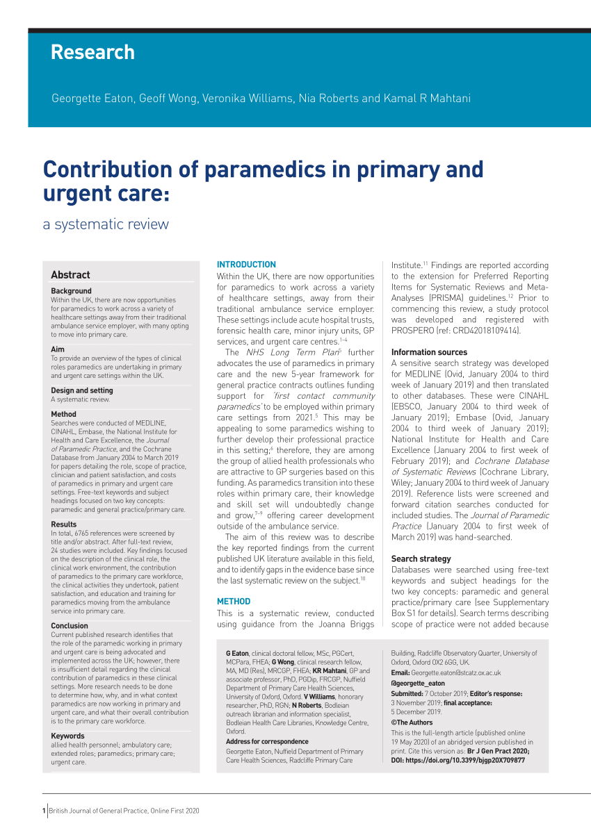 primary healthcare research article