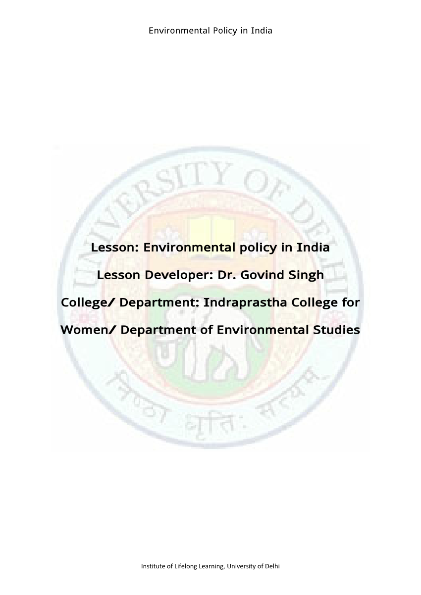 research paper on environmental law india pdf