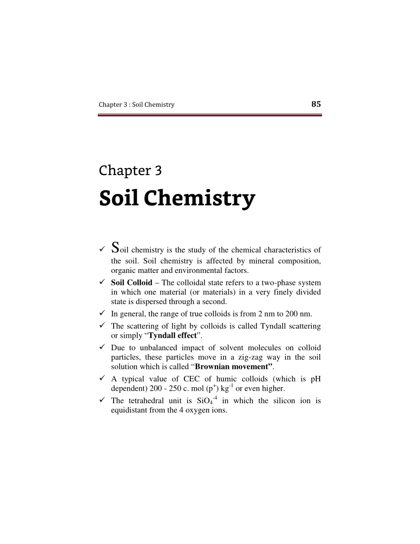 soil chemistry research topics