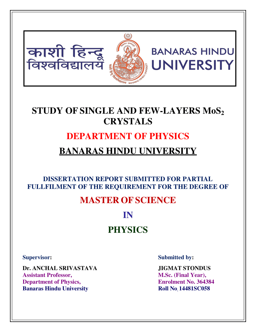 banaras hindu university thesis