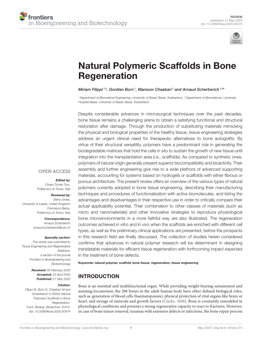 PDF) Natural Polymeric Scaffolds in Bone Regeneration