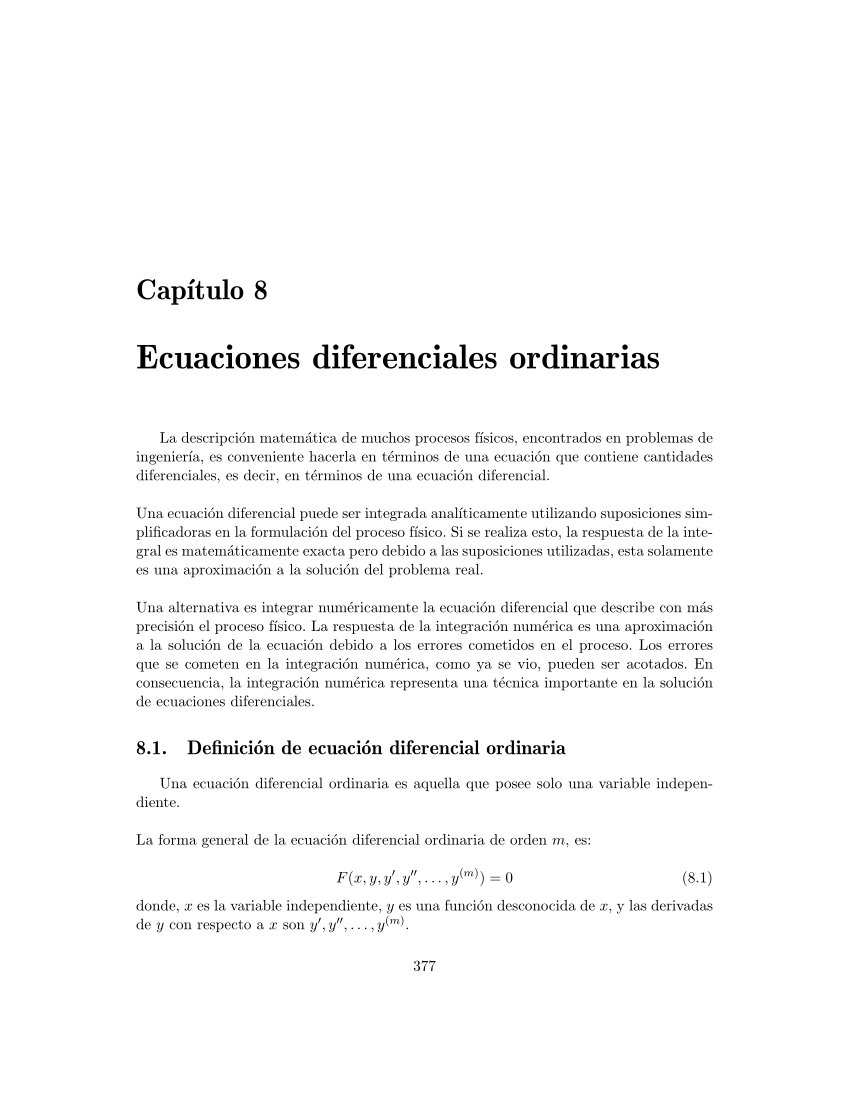 Pdf Book Elementos De Cálculo Numérico 2da Edición Chapter 8 Ecuaciones Diferenciales 4951