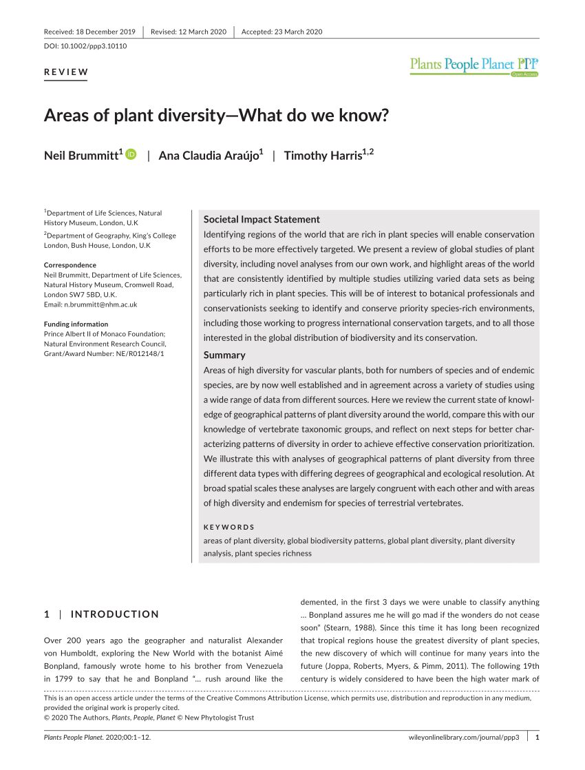 thesis on plant diversity