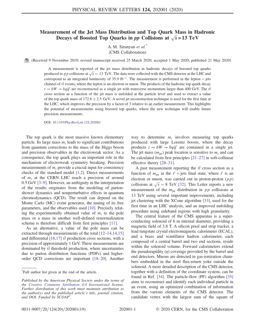 PDF Measurement of the Jet Mass Distribution and Top Quark Mass  