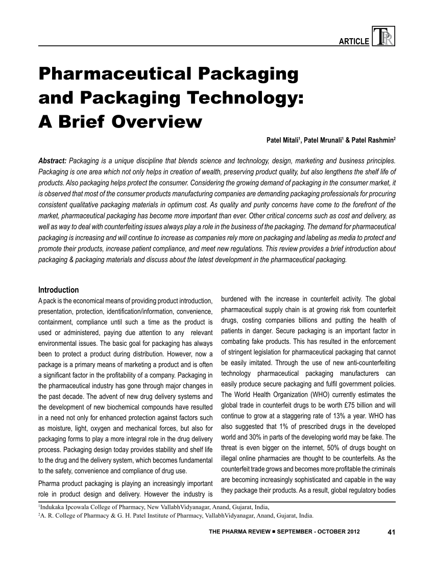 research paper on packaging industry