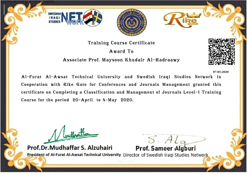 (PDF) Training Course Certificate Award To Cooperation with Rike Gate ...