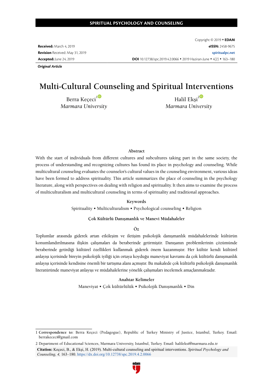 pdf multi cultural counseling and spiritual interventions