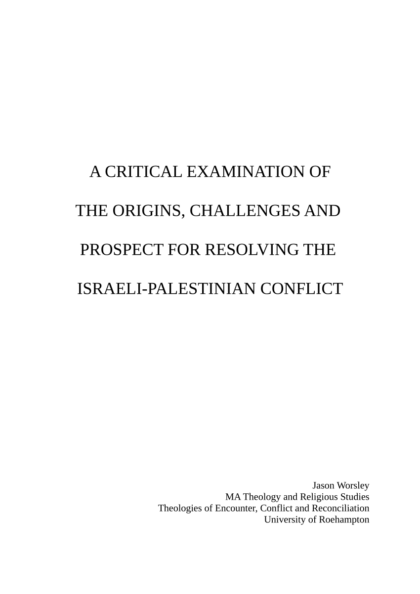 short essay on israel palestine conflict
