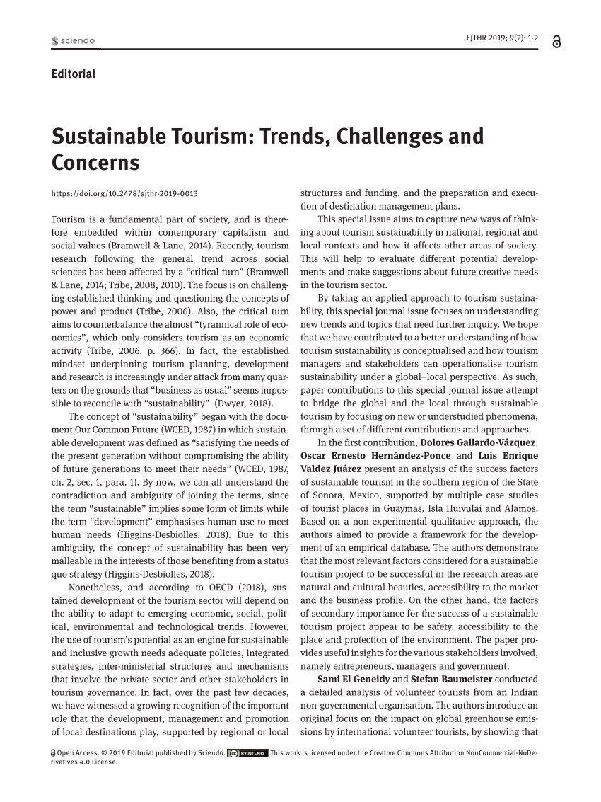 sustainable tourism dissertation topics