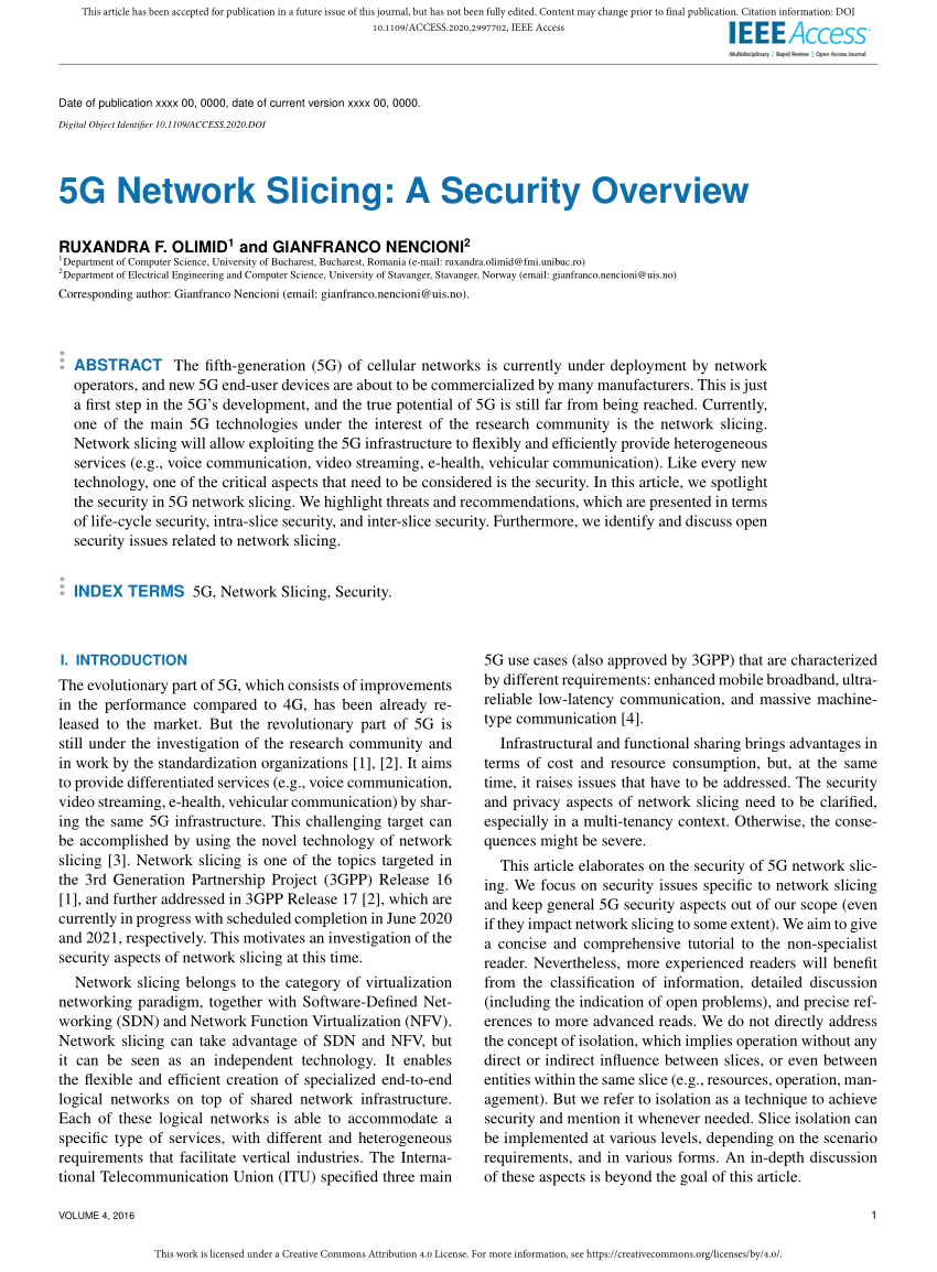 PDF) 5G Network Slicing: A Security Overview