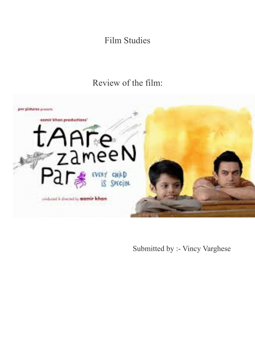 essay on favourite movie taare zameen par