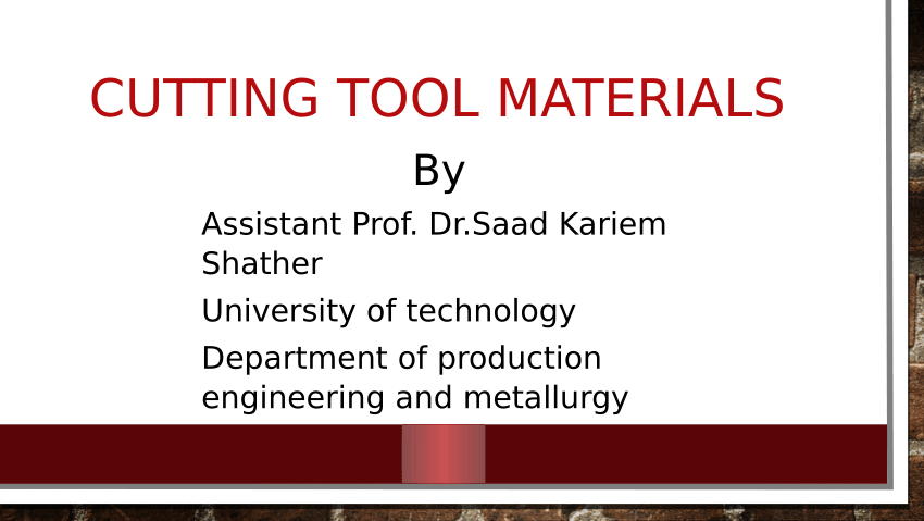 7 Types Cutting Tools And Characteristics of Material [PDF] – Design