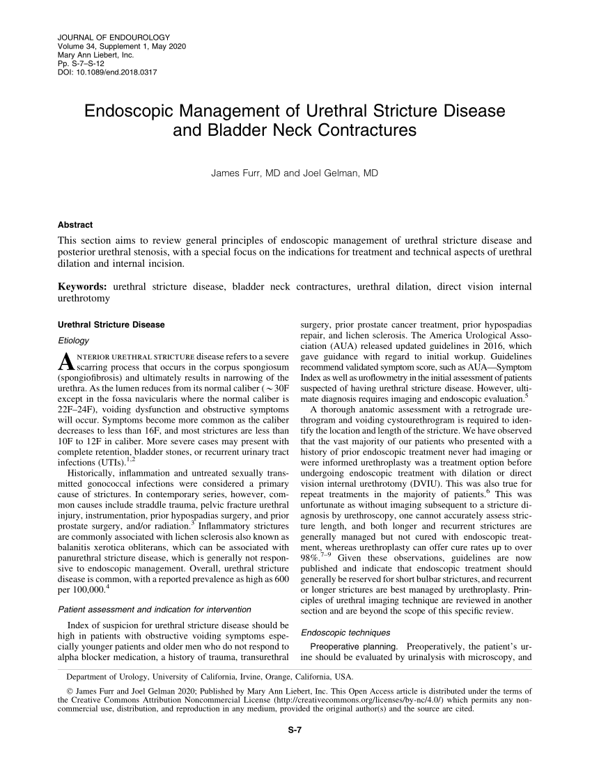 Bladder Neck Incision (B.N.I.) and Urethrotomy