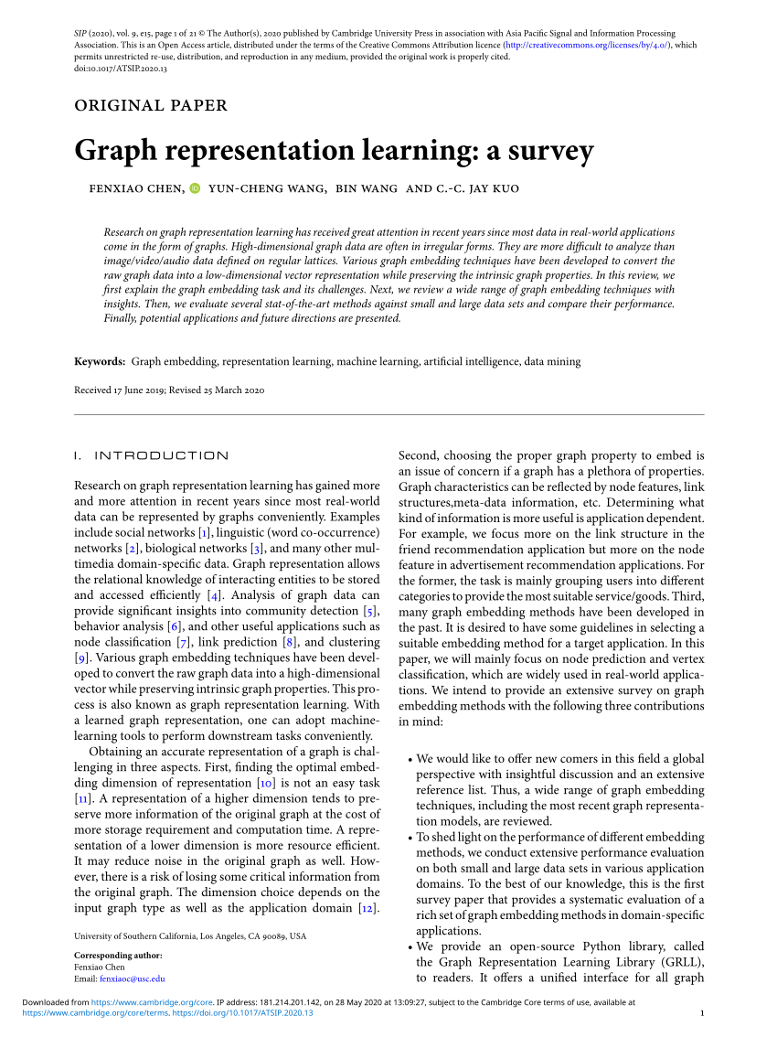 graph representation learning and its applications a survey