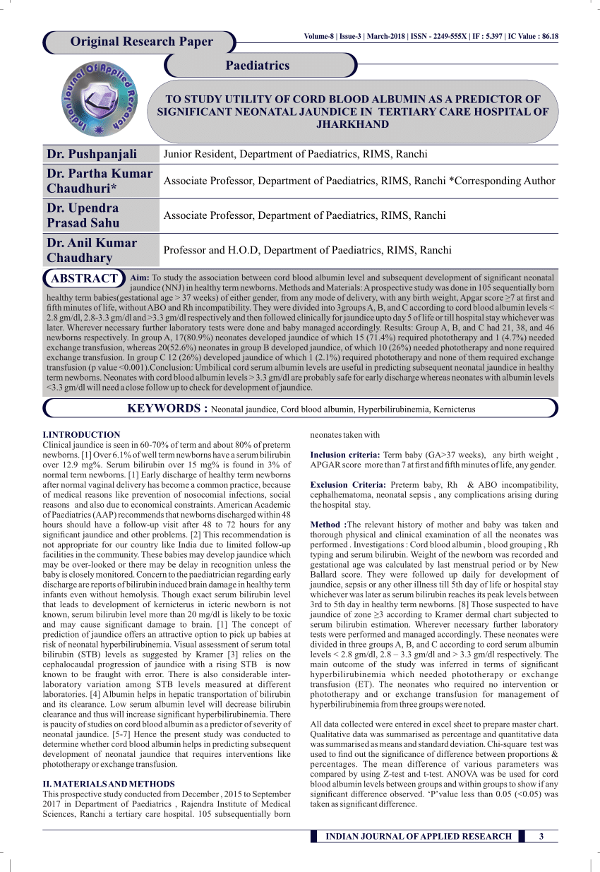 jaundice research paper pdf
