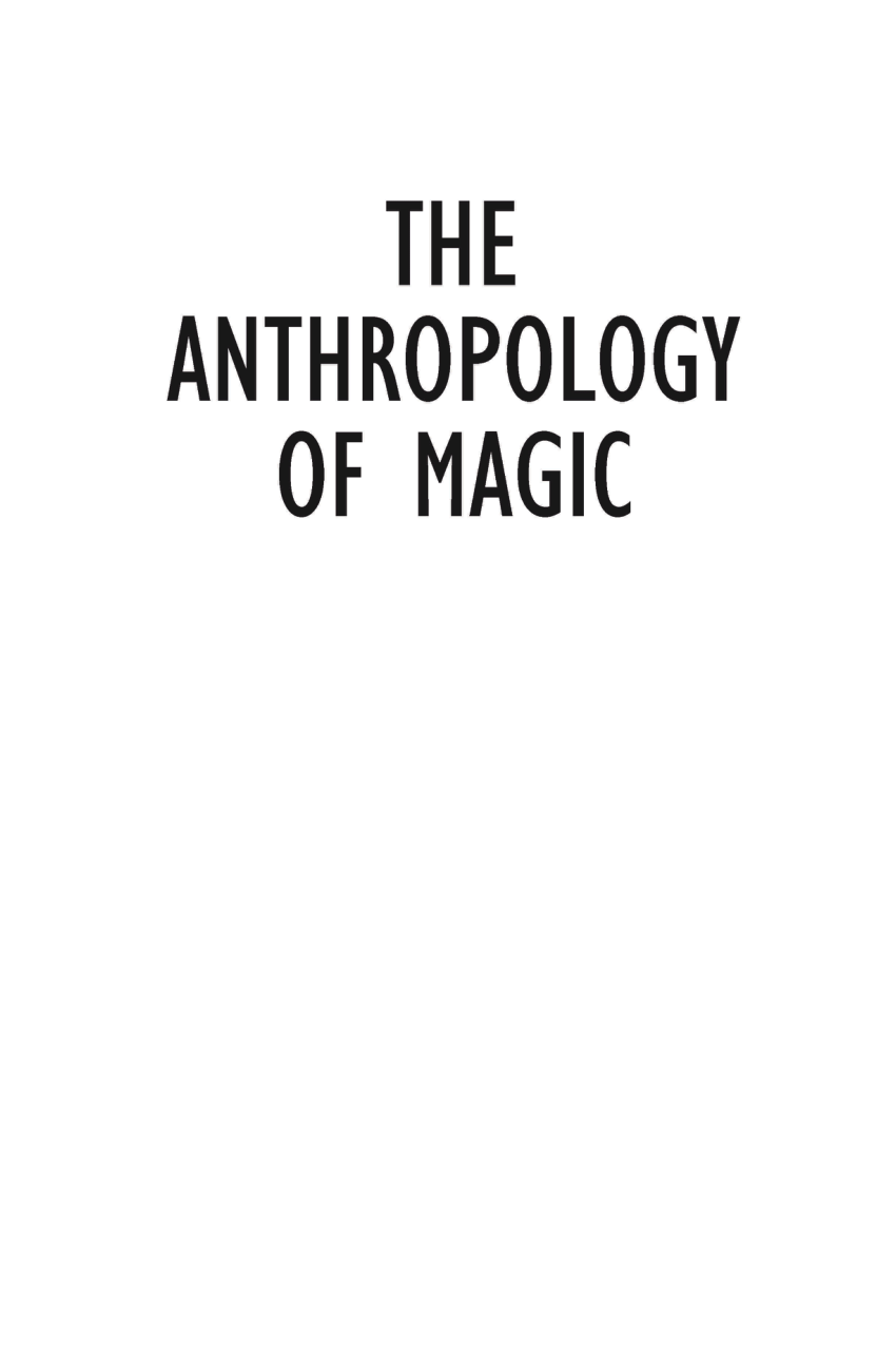 Meaning of Magic in Anthropology