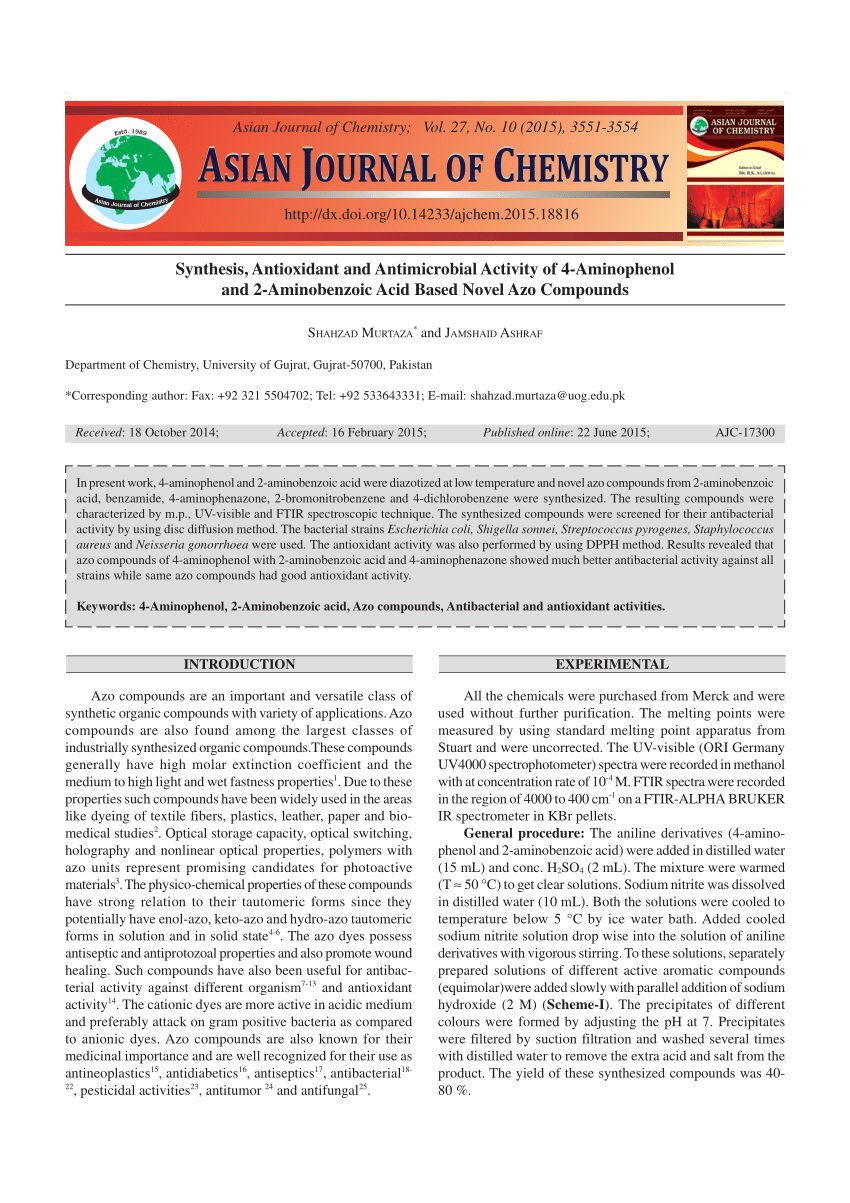 (PDF) ASIAN JOURNAL OF CHEMISTRY ASIAN JOURNAL OF CHEMISTRY