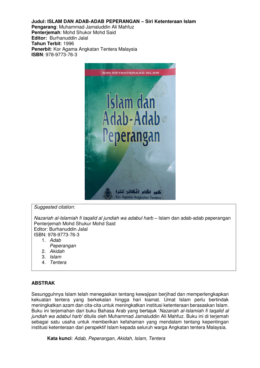 (PDF) Islam dan adab peperangan