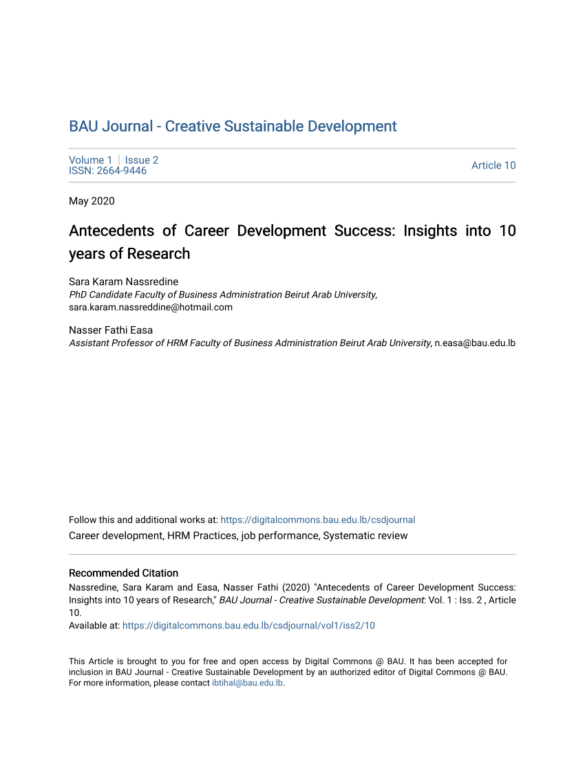 research studies on career development